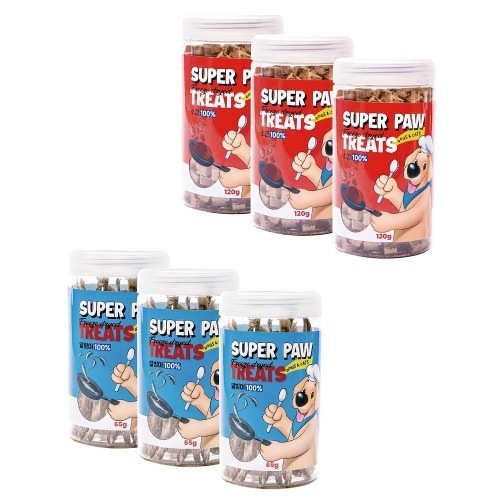 スーパーポウ凍結乾燥トリート小間120g x 3+熱氷魚65g x 3
