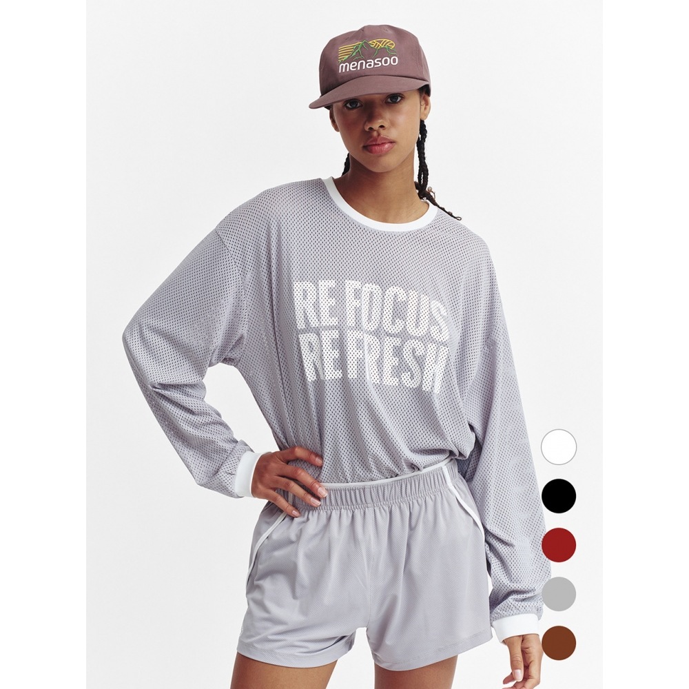MENASOO リフォーカスメッシュラウンドネック T シャツ