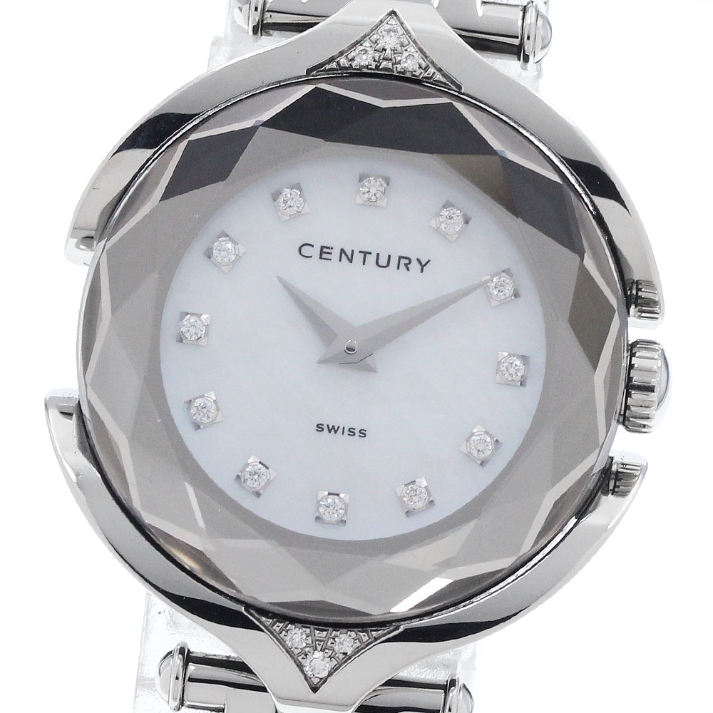センチュリー CENTURY 632.7.S.12.16.SK アフィニティー 12Pダイヤ クォーツ レディース 美品 _958740【中古】