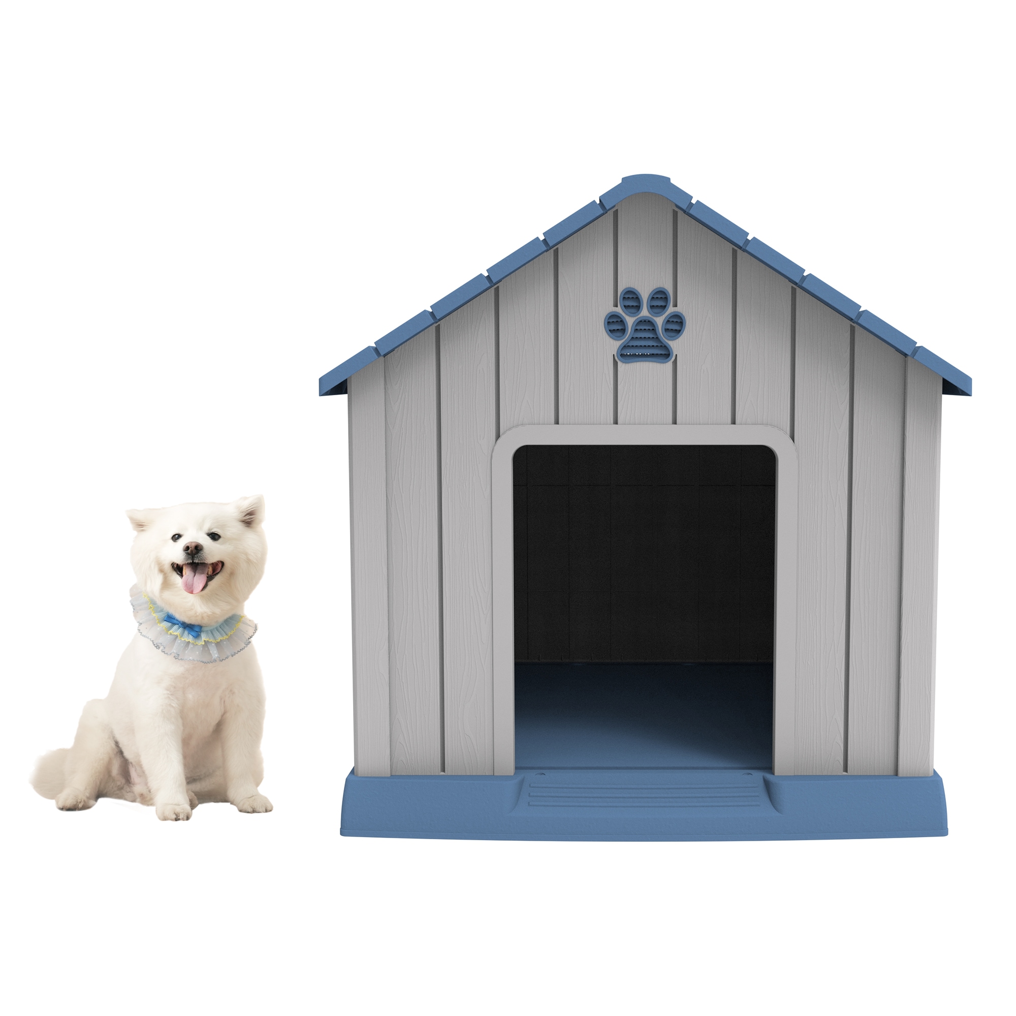 犬小屋 ペットハウス ペットケージ プラスチック製 犬 室内犬 室外 ペットゲージ オシャレ ボブハウス ペットハウス ペットサークル L グレー+ブルーGG2993 Grey PlasticG637