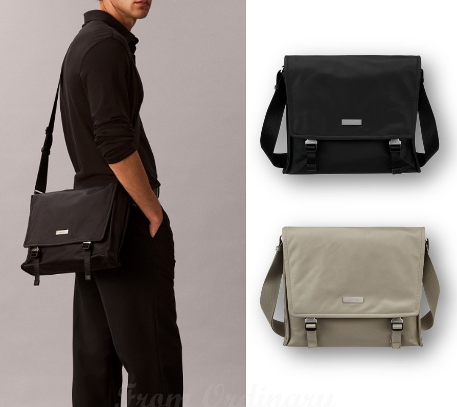 Sleek Nylon Large Messenger Bag (4D3146G)