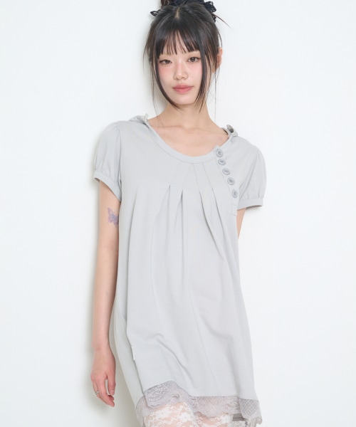 【ILLIGO】 LACE HOODIE DRESS GRAY 正規品