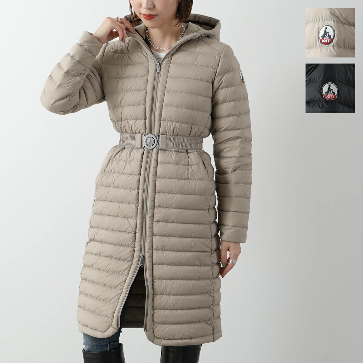 JOTT ジョット ダウンコート LISY WDOW24 レディース パッカブル フード ウエストベルト ロゴ カラー2色