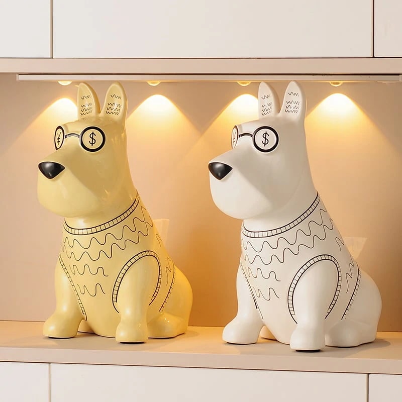 卓上オブジェ 置物 セラミック 犬 ティッシュボックス リビングルーム コーヒーテーブル 陶器製 ベッドルーム おしゃれ アニマル 動物 かわいい 贈り物 プレゼント ユニーク ティッシュケース イン