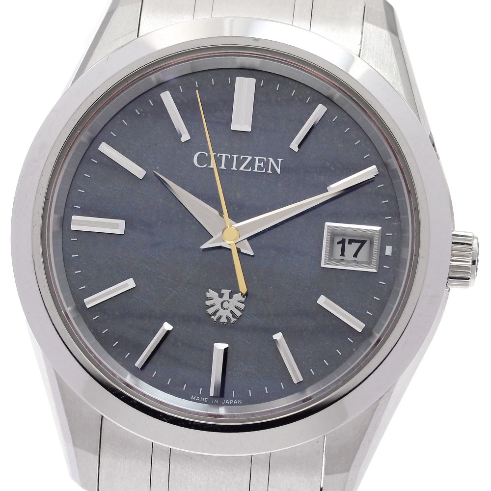 シチズン CITIZEN AQ4100-65L/A060-A1CT403 ザ・シチズン 藍染和紙文字盤 ソーラー メンズ 箱・保証書付き_943664【中古】