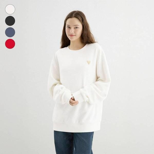 男女共用セミオーバーフィット ミニ三角 起毛 スウェットシャツ(MP4K9460) 628686
