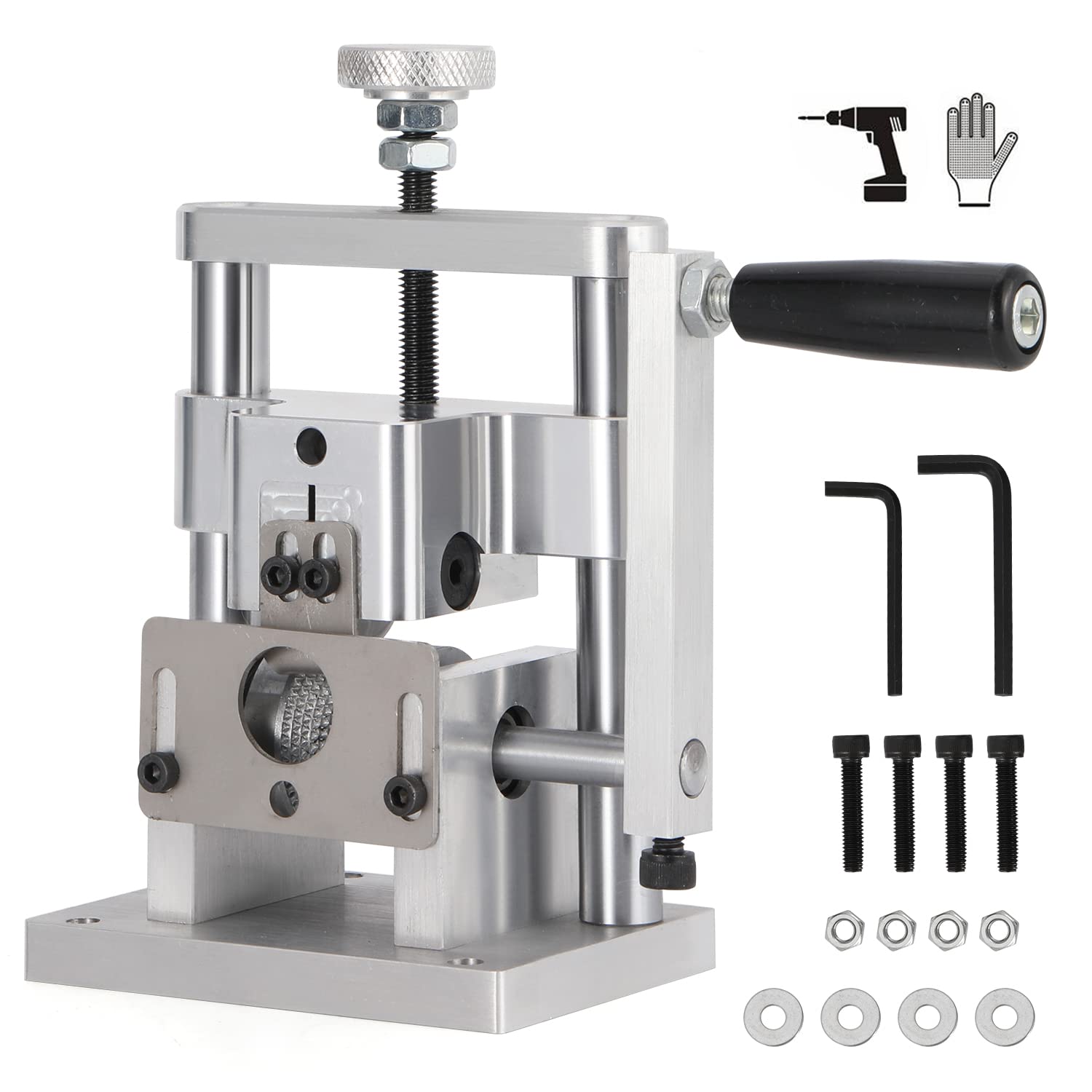剥線機 ワイヤーストリッパー 電線の被覆剥がし/カット/切断 手動・電動両用 ネジ/G型クリップ卓上固定 電線皮むき機 ケーブルストリッパー スムーズに剥ける 剥線器 業務用 日本語説明書付き