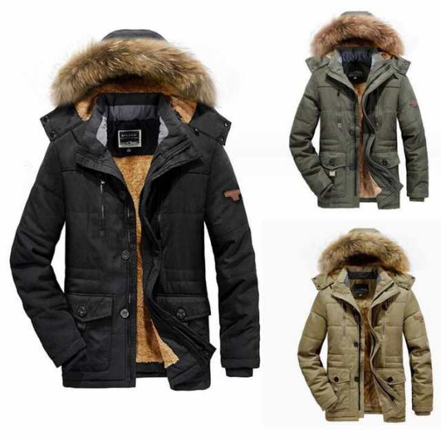 ミリタリージャケット モッズ メンズ アウター 冬 裏起毛 ジャケット フード付き ポアコート ブルゾン 厚手 防寒着 登山