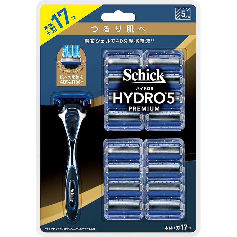 Schick(シック) ハイドロ5プレミアム つるり肌へ クラブパック(ホルダー(刃付き)+替刃16コ) 髭剃り カミソリ