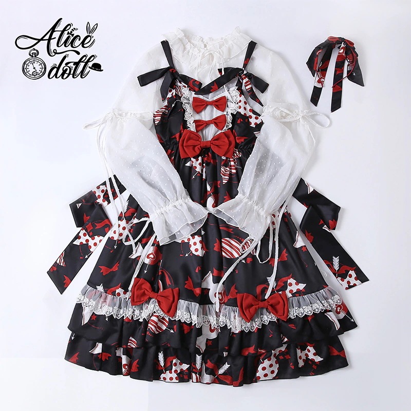 キャンディーハート射手印の花のワンピース ロリータワンピース