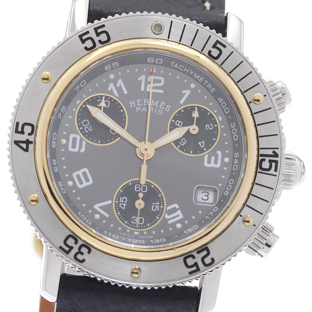 エルメス HERMES CL2.320 クリッパーダイバー クロノグラフ クォーツ レディース _959437【中古】