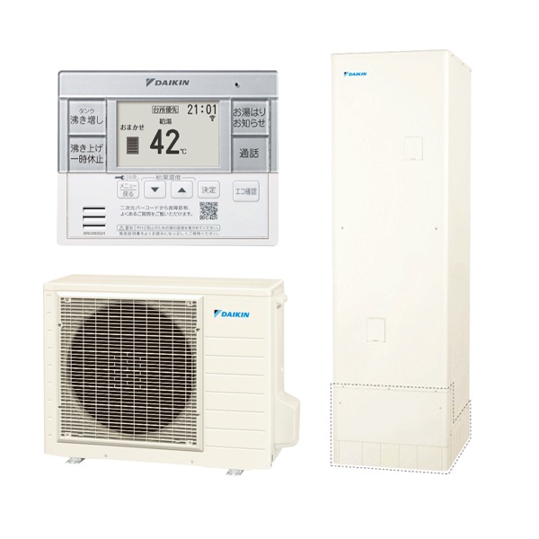 EQA37YHV + コミュニケーションリモコン + 脚部化粧カバー Aシリーズ エコキュート 寒冷地タイプ 給湯専用 370L(3～5人向け) 角型 メーカー直送