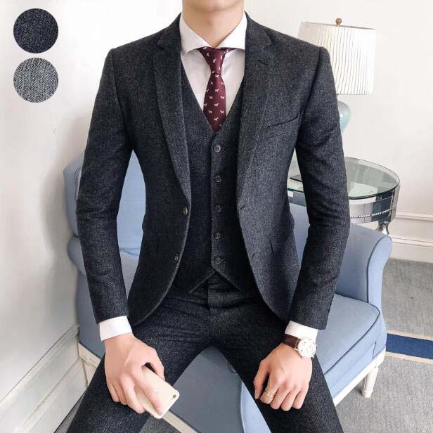 【新品セール 】秋冬 スリーピース スーツ スリムスーツ メンズスーツ 卒業式 入学式 入社式 謝恩会 二次会 結婚式スーツ カジュアル フォーマルスーツ 大きいサイズ 通勤 ビジネススーツ メンズ