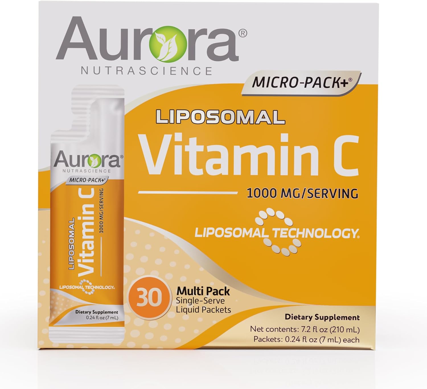 【Aurora Nutrascience】 オーロラ ニュートラサイエンス メガパック リポソーム ビタミン C30包入り 免疫サポート1 回分 3,000 mg