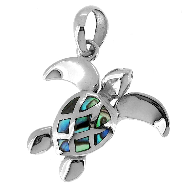 ホヌ ペンダントトップ(チェーンなし) 黒蝶貝 ハワイアン ウミガメ シェル ネックレス