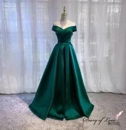 演奏会用ドレス演奏会結婚式ロングドレス大きいサイズオフショルグリーンローブデコルテステージ衣レディースパーティードレスイブニング結婚式演奏会披露宴忘会二次会編み上げウェディングドレスエレガントグログラ