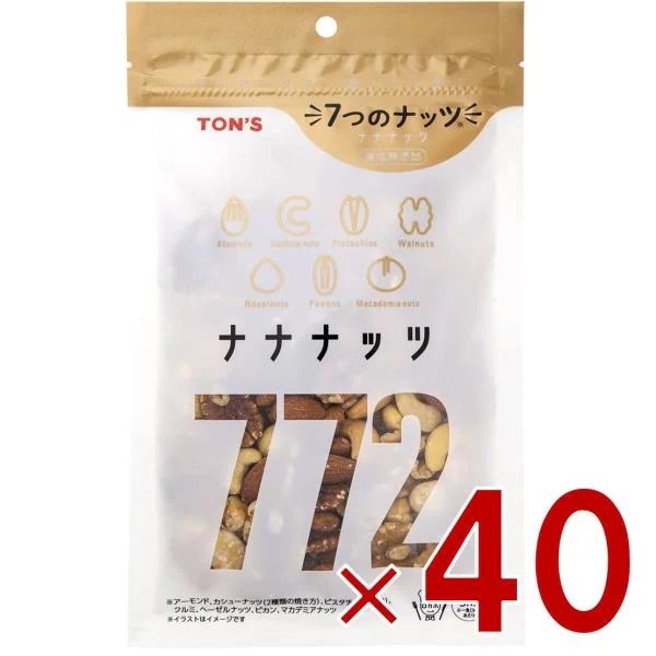 ミックスナッツ 食塩無添加 無塩 140g TON S ナナナッツ 7種類 ナッツ 東洋ナッツ 40個