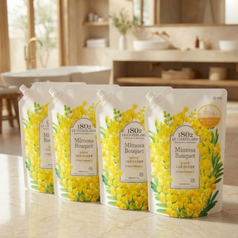 ファブリックソフナー ミモザブーケ 詰め替え 1.6L 4個