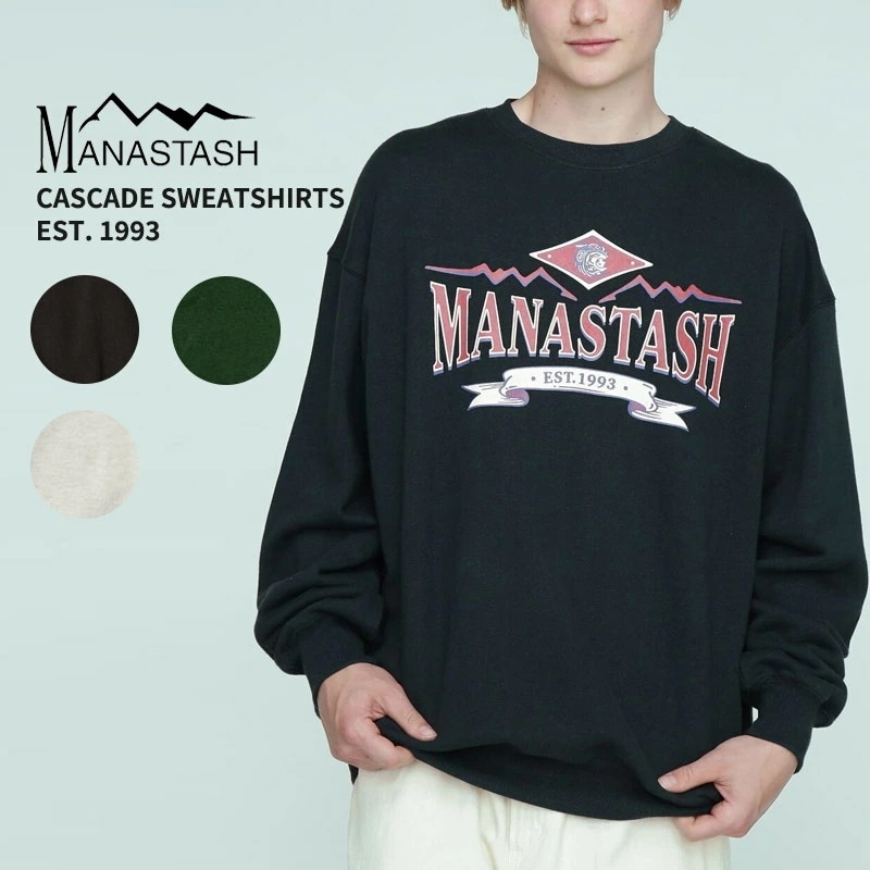 マナスタッシュ MANASTASH CASCADE SWEATSHIRTS EST. 1993 クルーネックスウェット トレーナー トップス