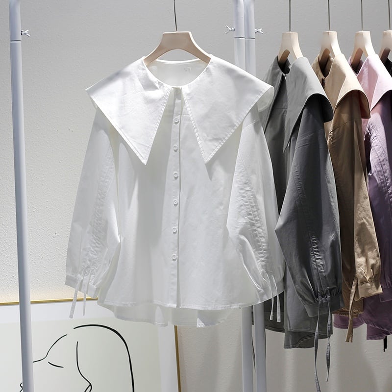 5color レディース トップス シャツブラウス シャツ ブラウス ペプラムシャツ シャーリング