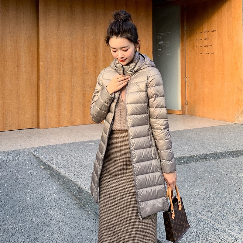 万能流行感 ダウンコート ダウン入り レディース ポケット キルティングコート ダウンジャケット 秋冬 ロング丈 軽量 アウター 韓国風 フード付き