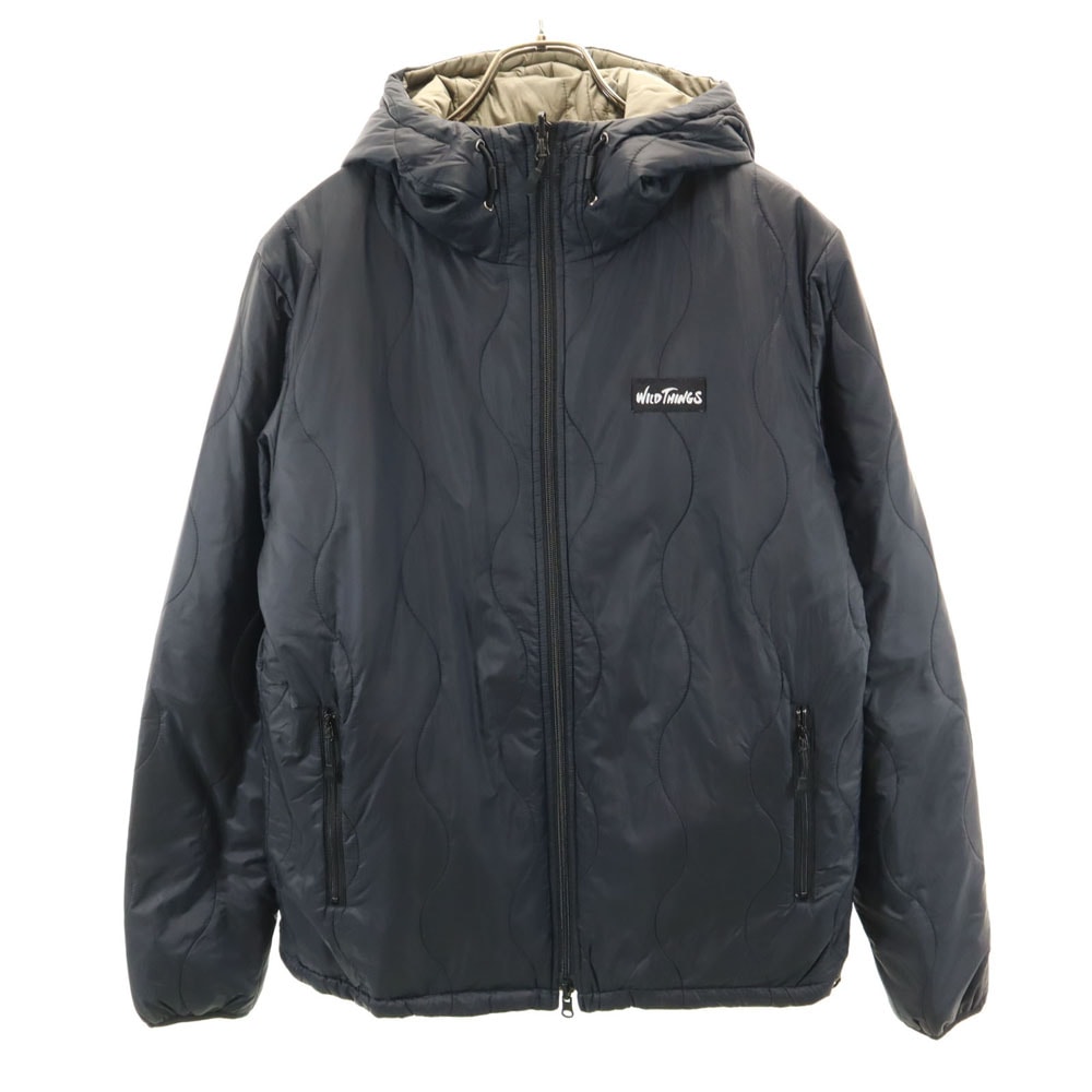 リバーシブル 中綿ジャケット L ネイビー メンズ 古着