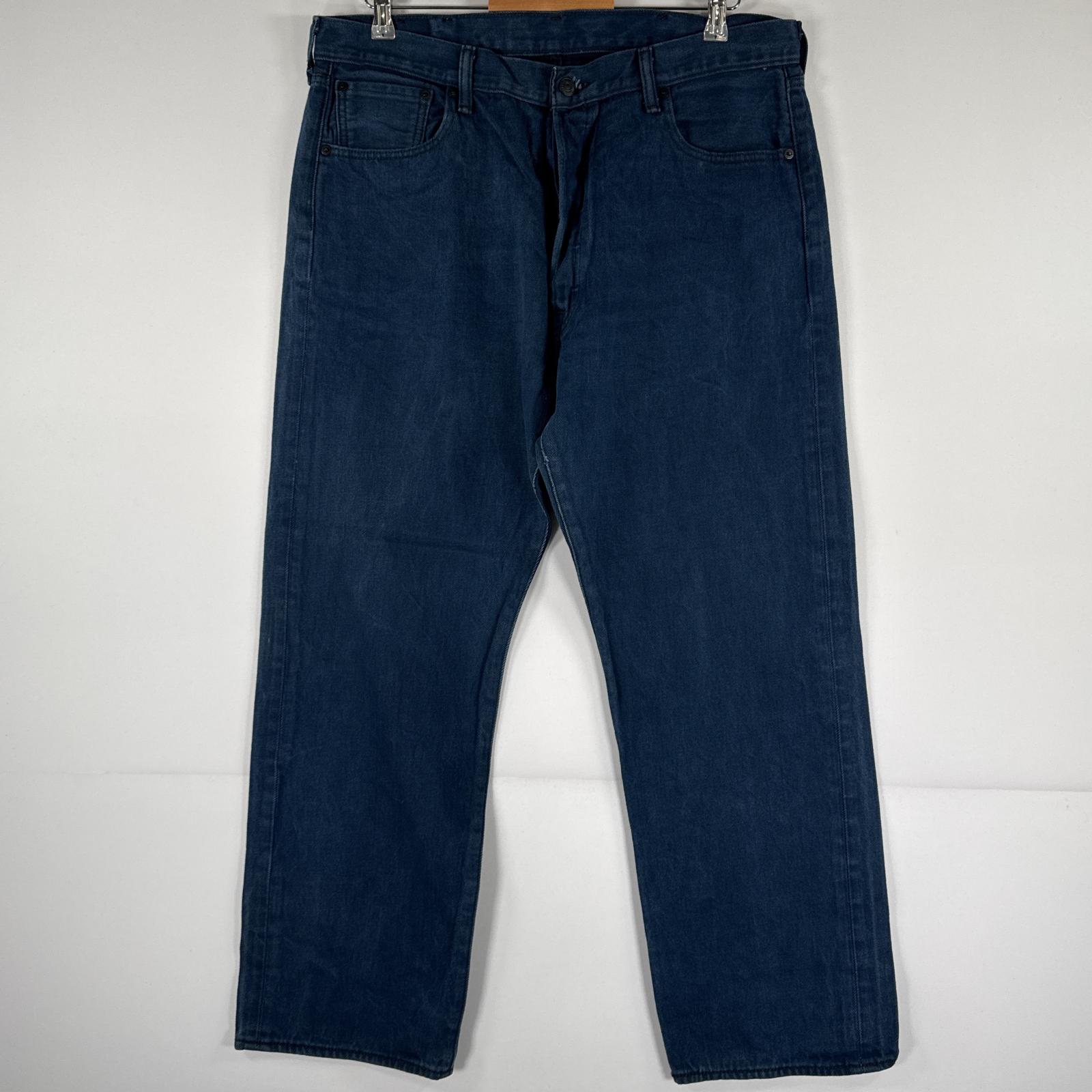 古着 デニムパンツ 501 ジーパン ストレート 大きいサイズ ボタンフライ カラーパンツ ビッグ w38 L30 ブルー メンズ
