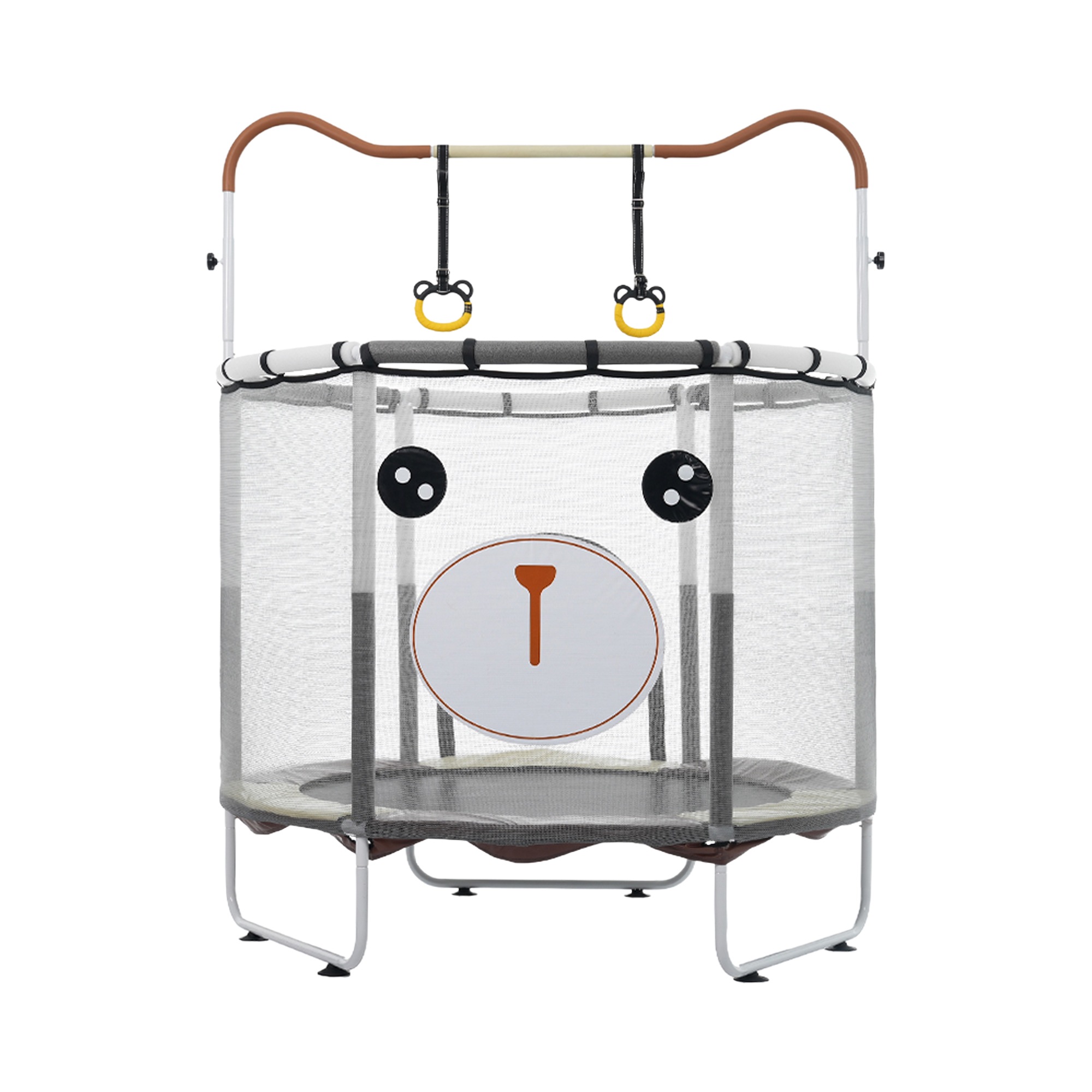 2025新作 クマの形 鉄棒＆トランポリン 子供用 高さ３段階 ベビーサークル 安全ネット付き 安全カバー セーフティネット付き スプリング式 静音 大型 家庭用 室内 スポーツ 遊具 おもちゃ　グ