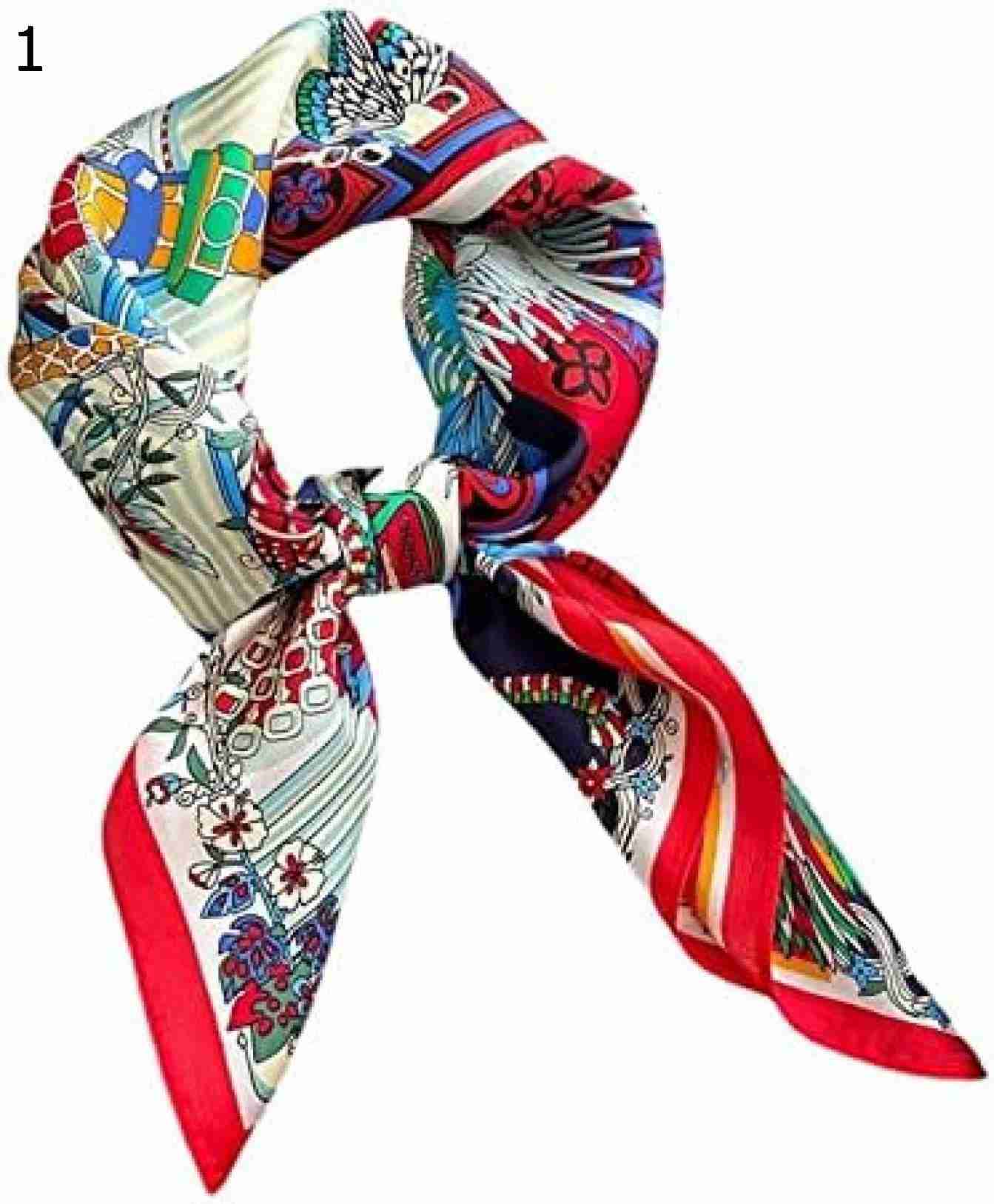 【20%OFFクーポン～】絹のスカーフ 70 センチメートルスカーフ女性桑スクエアスカーフ送信ママスカーフ小さなレトロな印刷スカーフ 通勤用 (色 : 1 Size : 70x70cm)