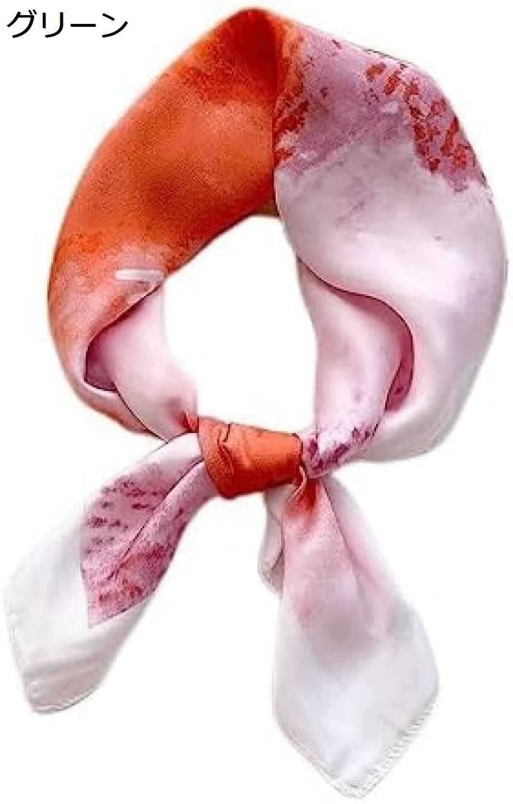 【20%OFFクーポン～】プリントヘッドスカーフ女性ヘッドバンド波ヘアラップネッカチーフ女性サテンスクエアスカーフショールスカーフスカーフ 9,316円