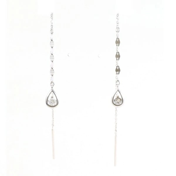 K18 18金 WG ホワイトゴールド ピアス ダイヤ 総重量約0.7g ジュエリー 中古