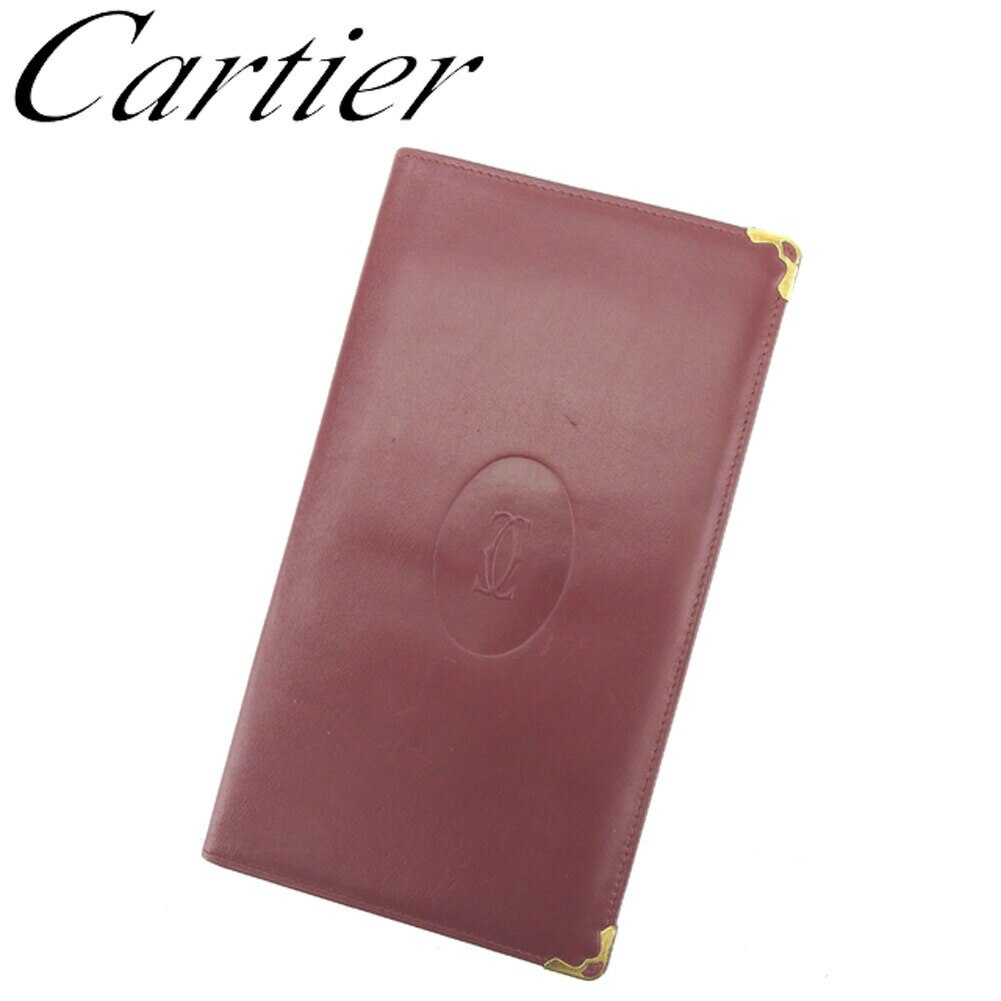 長札入れ 札入れ マストライン ボルドー ゴールド 中古