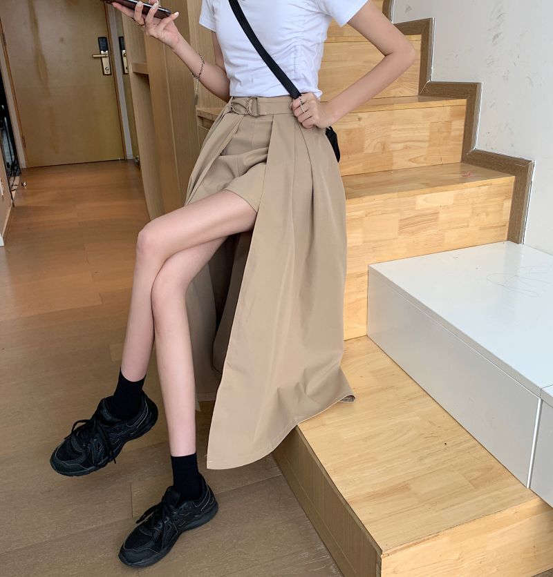 スカート ボトムス パンツ ショートパンツ ロングスカート レギュラー丈 不規則丈 アシンメトリー 切り替えデザイン ウエストマーク 大人 上品 おしゃれ お洒落 かっこいい レトロ 大人女子