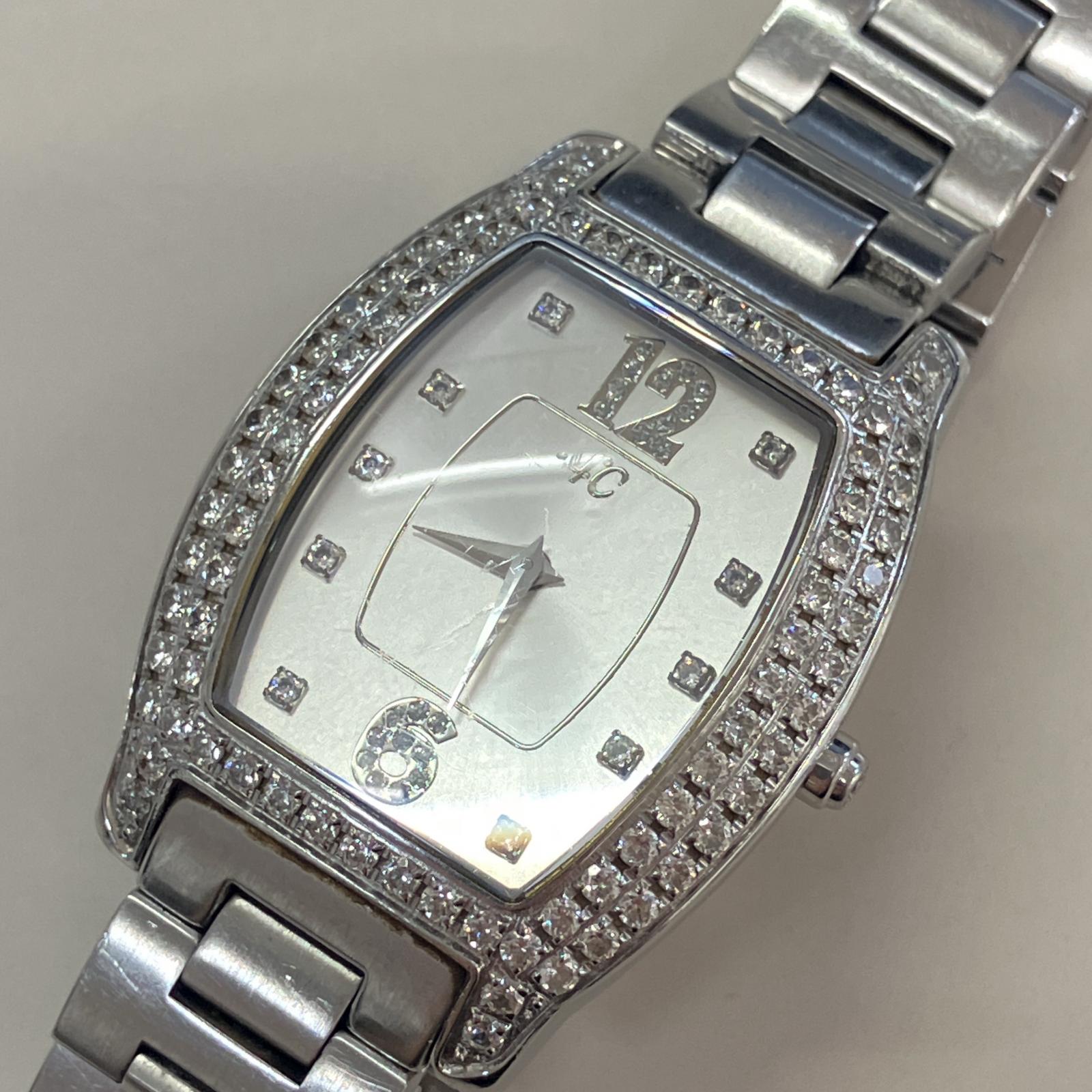 4℃ 4℃ 500004M ラインストーン 腕時計 シルバー シルバー文字盤【中古】 レディース