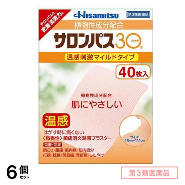 第３類医薬品 サロンパス30 ホット 40枚入 6個セット