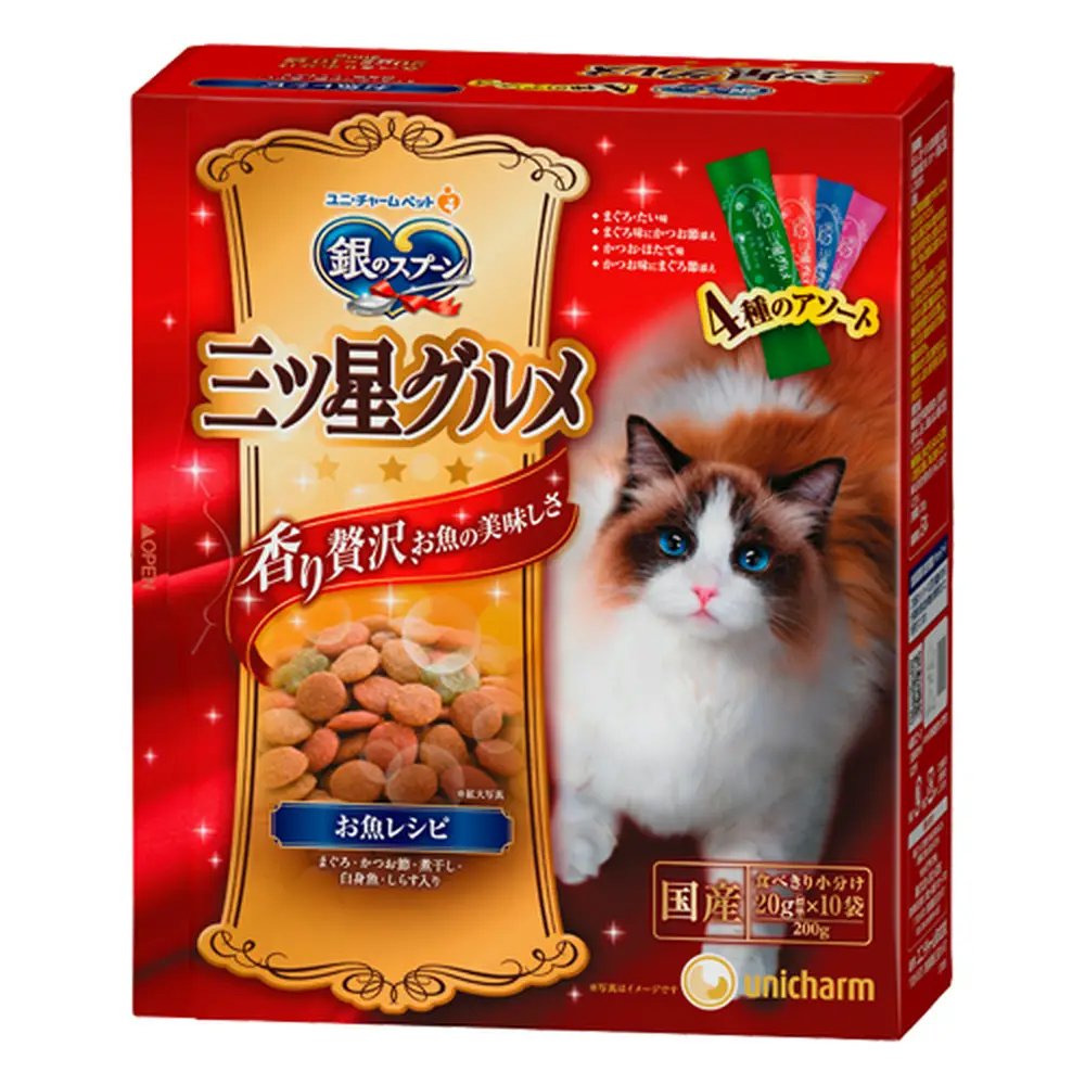 キャットフード 三ツ星グルメ お魚レシピ 4種のアソート 200gX14個 CRC35―15―88―20―00