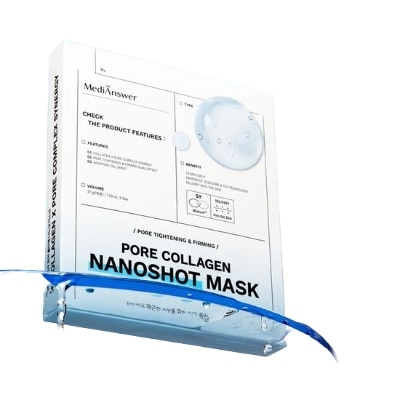 [毛穴ケア&ハリ] ポア コラーゲン ナノショット マスク 5枚入り（100万ダルトンコラーゲン配合）