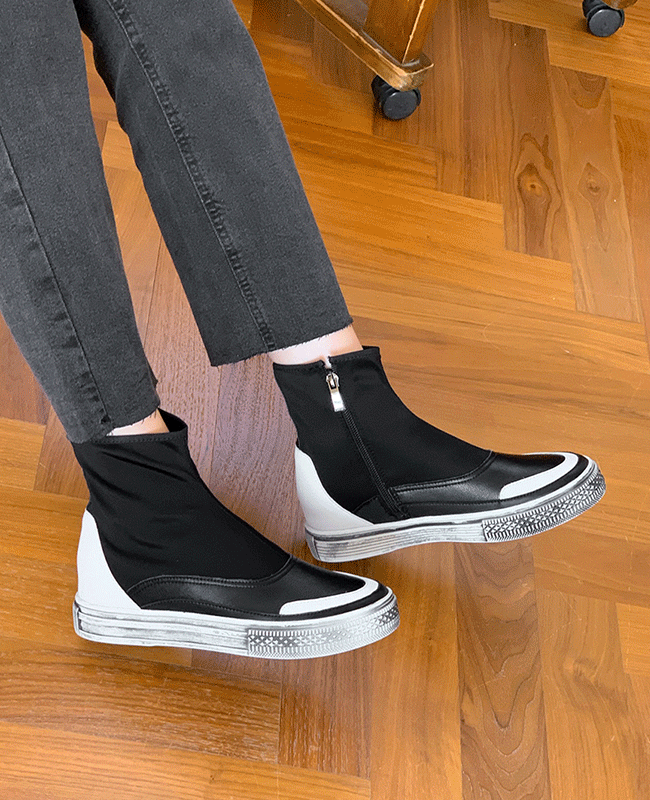 [MILOVANY] 牛革 アベヌ スパン ビンテージ スニーカー 3cm