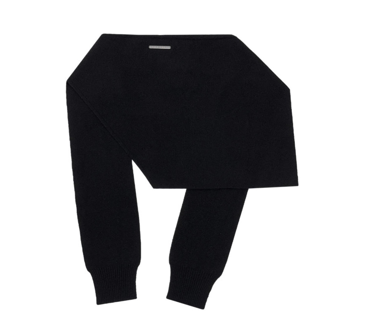 【TREEMINGBIRD】 CASHMERE KNIT WRAP : BLACK