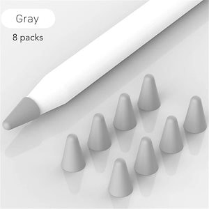 交換用ペン先カバー Apple Pencil 1 2用 スタイラス付き 8個 新品 grey