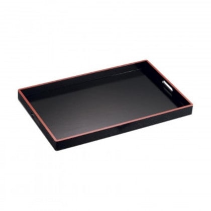 若泉漆器 脇取盆 黒木目天朱 尺9寸(中) 1-109-5 RWK023