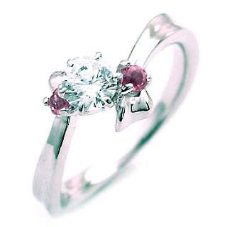 10月誕生石 ピンクトルマリン Ptダイヤリング(婚約指輪エンゲージリング)楽ギフ_包装02P26Mar16