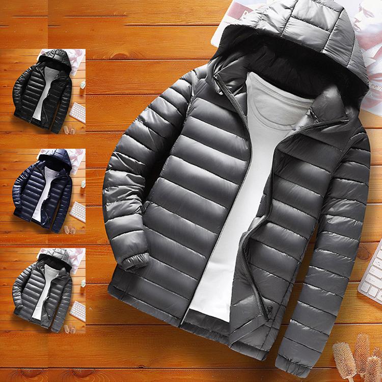 ダウンジャケット メンズ 冬物 中綿ジャケット 防寒 あったか フード付き ビジネス 無地 保温 アウトドア 防風