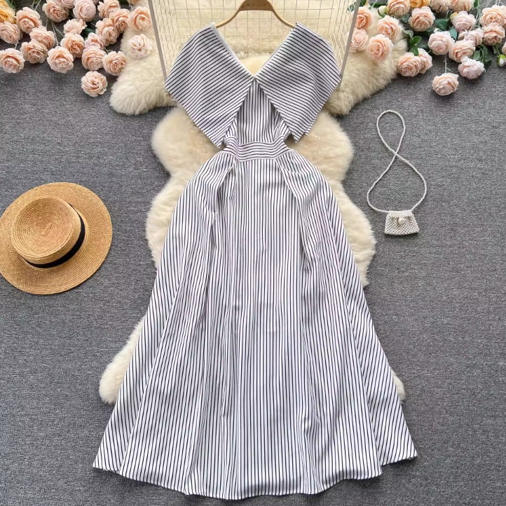 ワンピース ミモレ丈 袖なし ノースリーブ Vネック 襟付き 角襟 セミフレア Aライン ファスナー ハイウエスト かわいい 大人可愛い シンプル カジュアル おしゃれ レトロ ラフ キュート