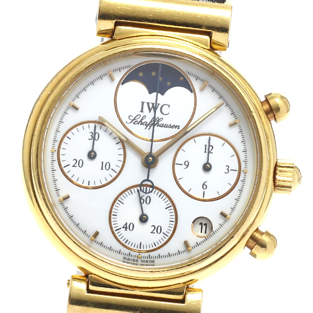 IWC IWC SCHAFFHAUSEN IW373501 ダヴィンチ K18YG クロノグラフ デイト クォーツ レディース _943327【中古】