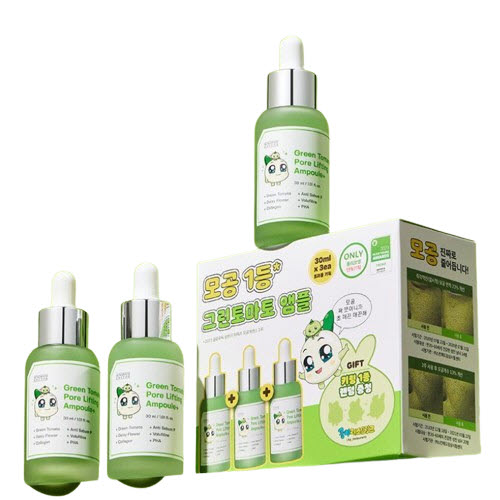 【1+1+1】グリーントマト 毛穴アンプル 30ml / 韓国コスメ / たまねぎクンヤエディション