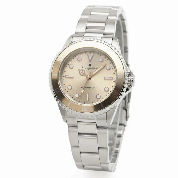 取寄品 正規品 Salvatore Marra 腕時計 SM19154-SSPG 5気圧防水 日本製クオーツ メタルベルト 防水 メンズ腕時計