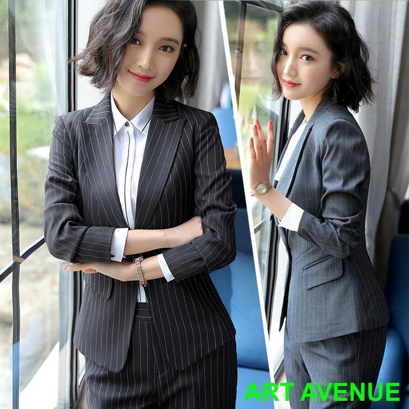 スーツセットレディース パンツセット スカートセットストライプ 事務服 細身シルエット 制服OL 面接 ビジネス 入学式 卒業式 通勤