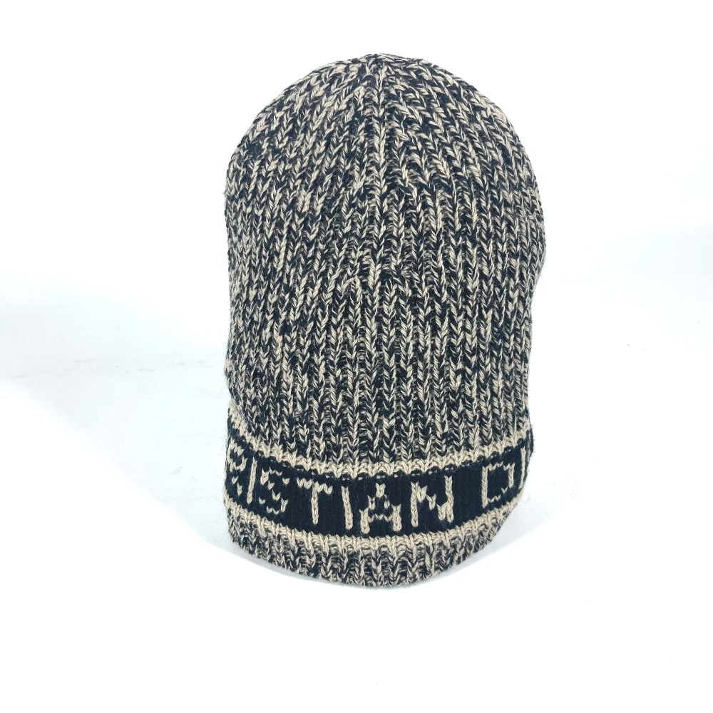 ニット帽 25DWI714S007 ロゴ ビーニー 帽子 ニット帽 ニットキャップ ウール ブラックニット帽