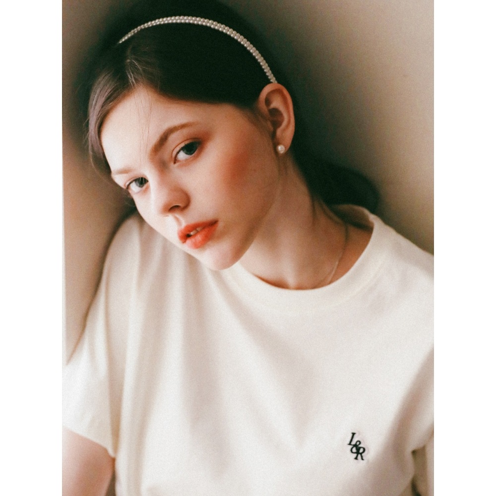 LOSSYROW L&R パッチポイント半袖Tシャツ クリーム
